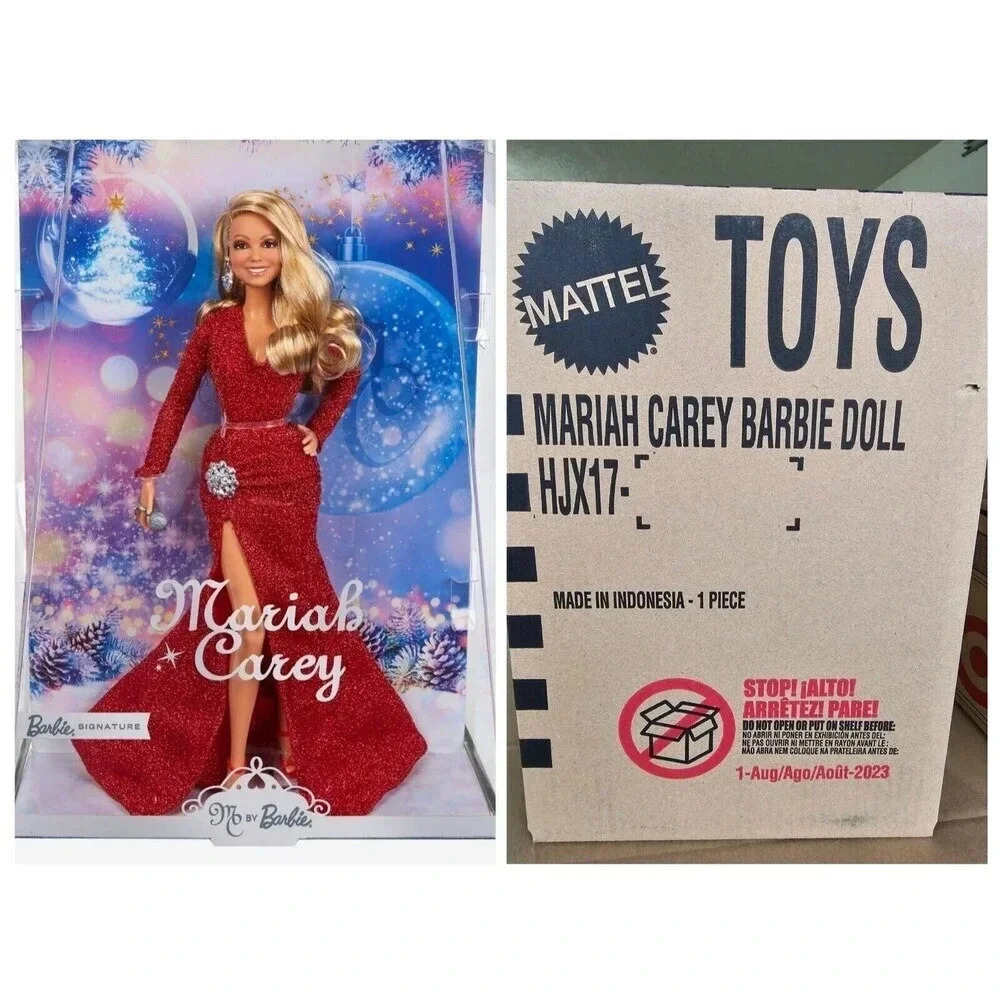 COPY - Barbie Mariah Carey Holiday Signature Christmas Doll Red Dress Ready To …